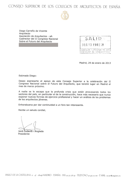 Carta apoyo Congreso_CSCAE